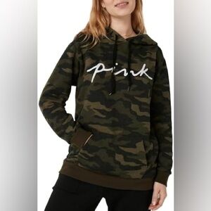 Victoria's Secret PINK green camouflage print hoodie